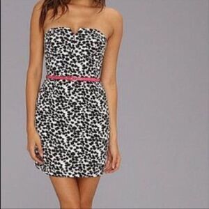 Max & Cleo Camilla Strapless Black White Mini Dress